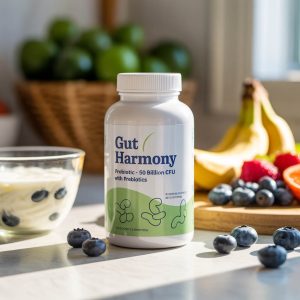 Gut Harmony Probiotic – 50 Billion CFU with Prebiotics